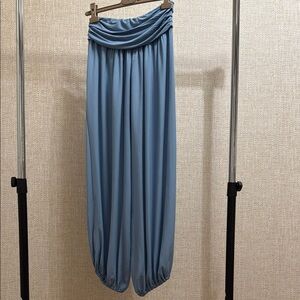 Blue Draped Harem Pants